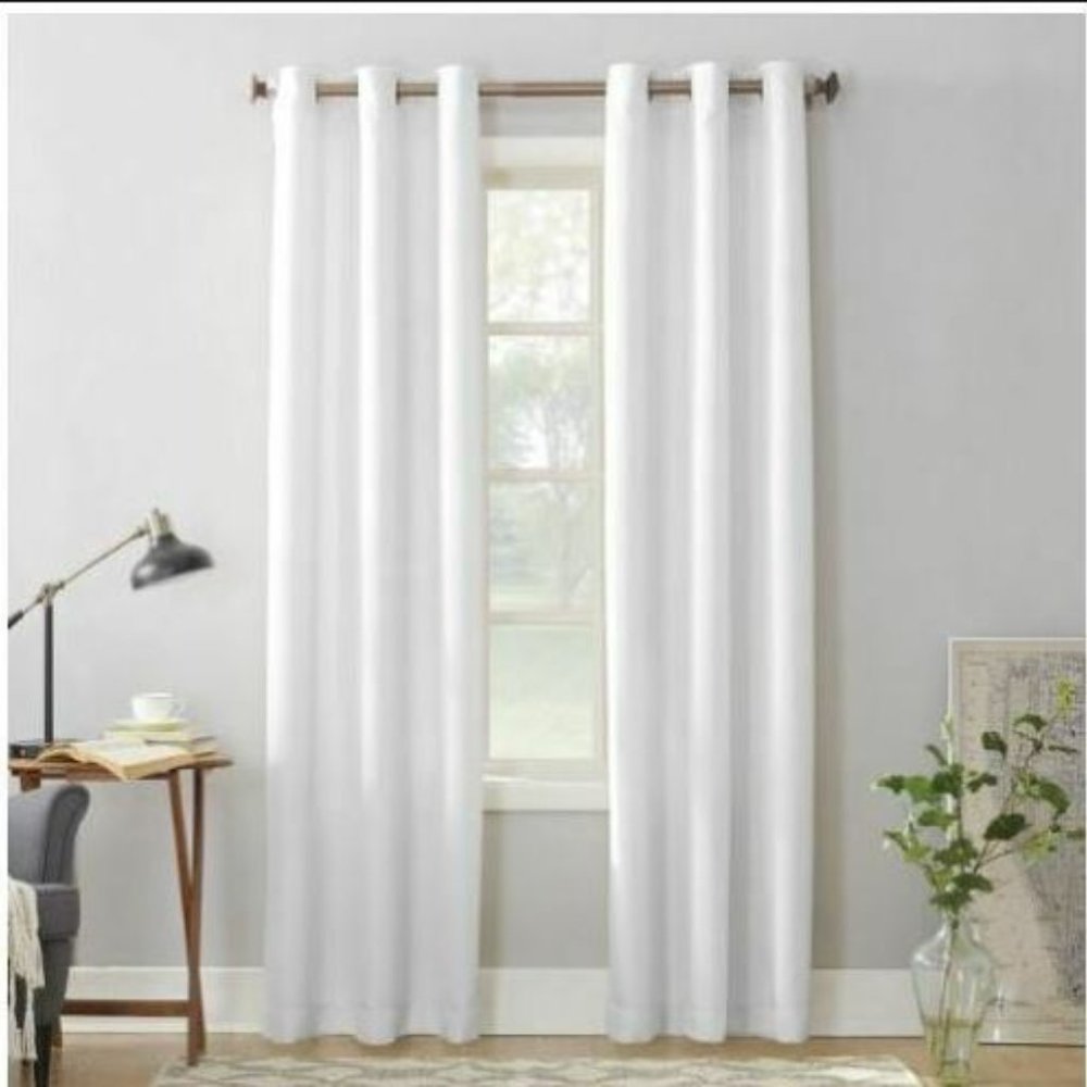 Nathan Casual Textured Semi-Sheer Grommet Curtain Panel 48 in x 63 in -No. 918